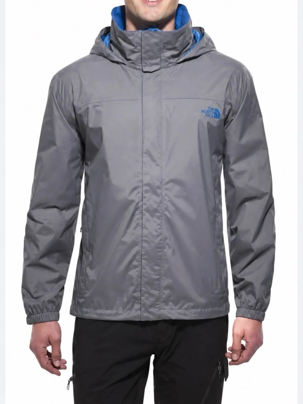 The North Face - Men’s Resolve grey insulated jacket full zip up rain coat SZ M